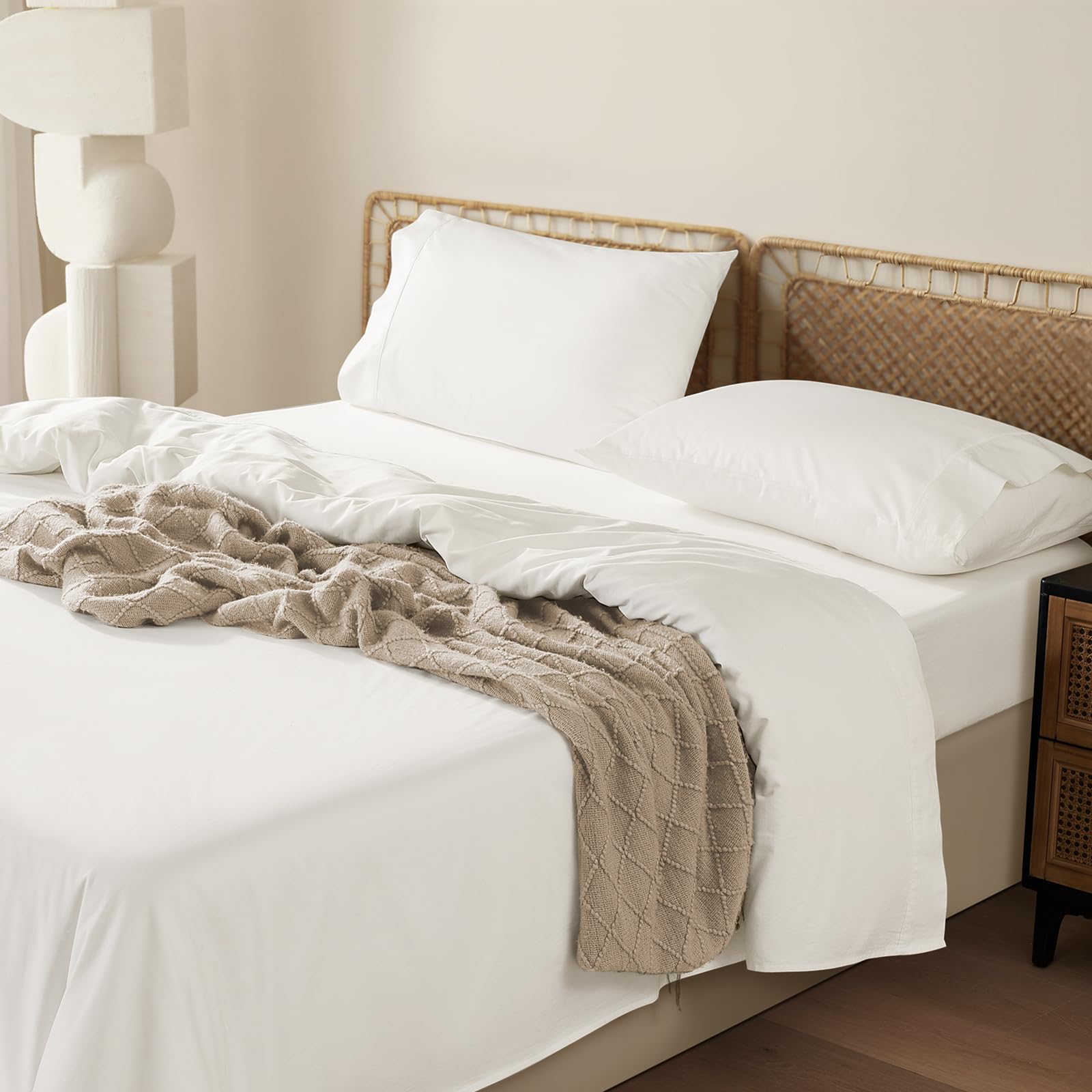 1000 Thread Count 100% Egyptian Cotton Sheets Set,King Size Bed Sheet 4 Piece Sets,