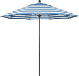 California Umbrella Venture Series Push Open Commercial Patio Umbrella, 9' Round, Sunbrella, ALTO908117-5416, Aruba