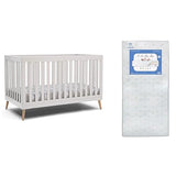 Essex 4-in-1 Convertible Baby Crib, Ebony with Natural Legs Twinkle Galaxy Dual