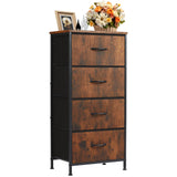 Dresser for Bedroom, Storage Drawers, Skinny Fabric Storage Tower with 4 Drawers,