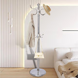 Stainless Steel Coat Rack, Metal Coat Rack Freestanding with 14 Hooks,Classic Sturdy Hall Tree