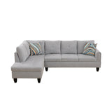 Couch 2 Pieces Sofa with Left Chaise Flannel L Shaped Cloud Couch for Living Room Furniture Sets Frame, Modular Sofa for Living Room, Bedroom, Apartment, Silver Gray