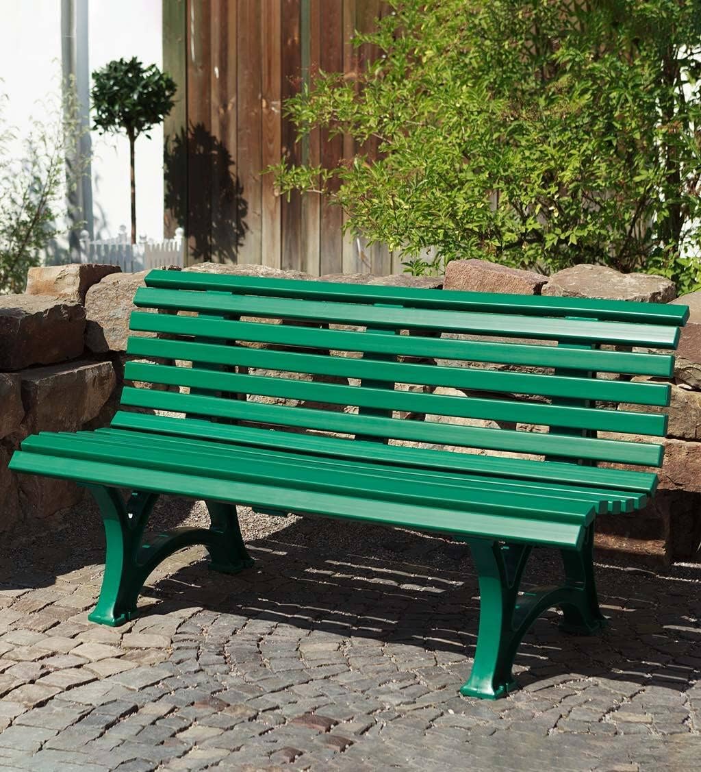 Weatherproof German PVC Outdoor Bench | 3-Seat | Holds Up to 500 lbs | Garden Patio