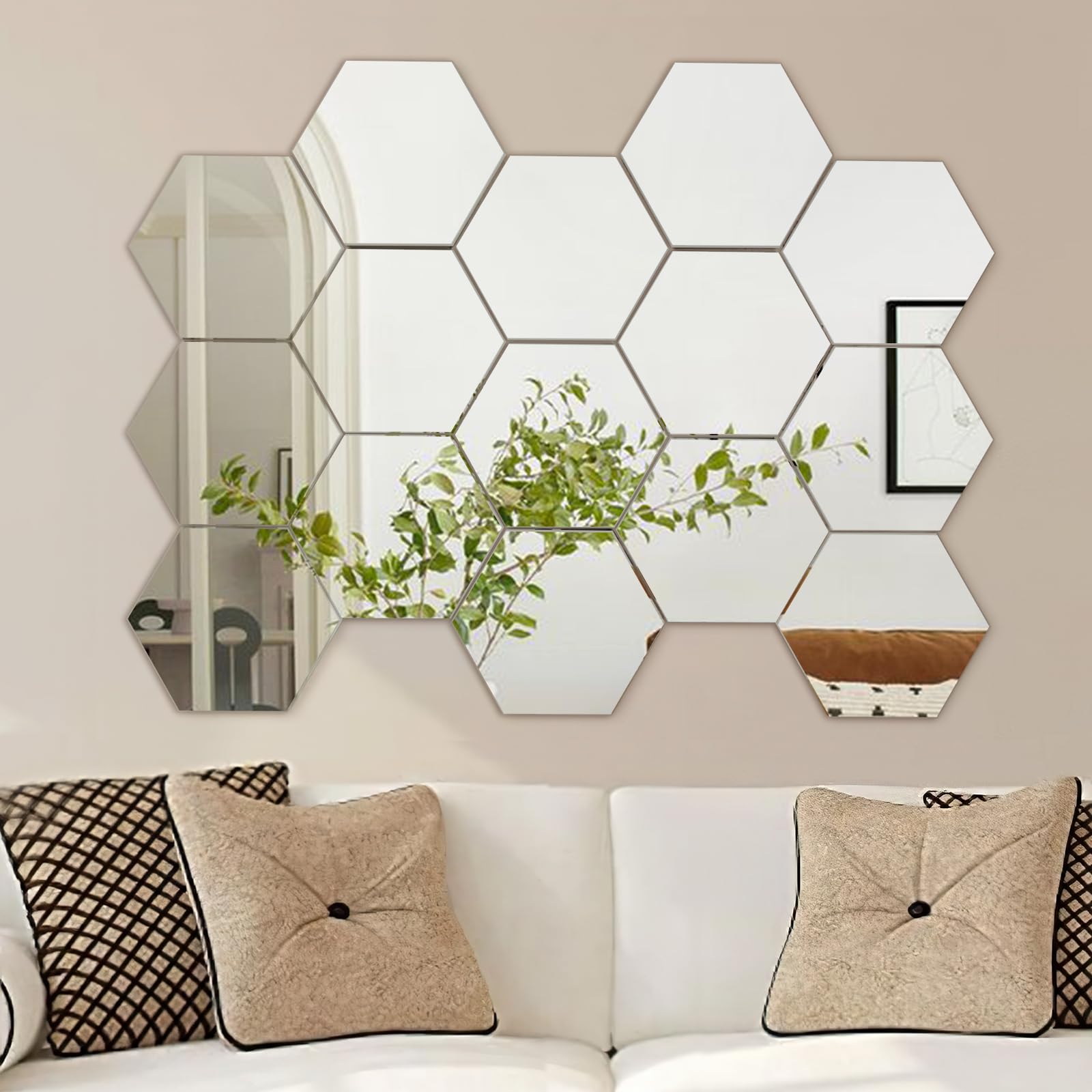 10 Pieces Hexagonal Mirror Wall Mirror Glass Mirror Mirrors Decor