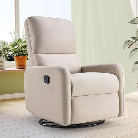 Swivel Rocking Chair - Massage Recliner, Nursery Glider with High Back