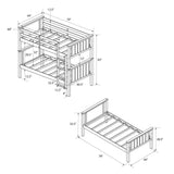 Bailen Convertible Solid Wood Bunk Bed, Stackable and Detachable Bed Frames