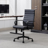 Blue Leather Office Desk Chair, Conference Room Chairs Executive Chair Ribbed