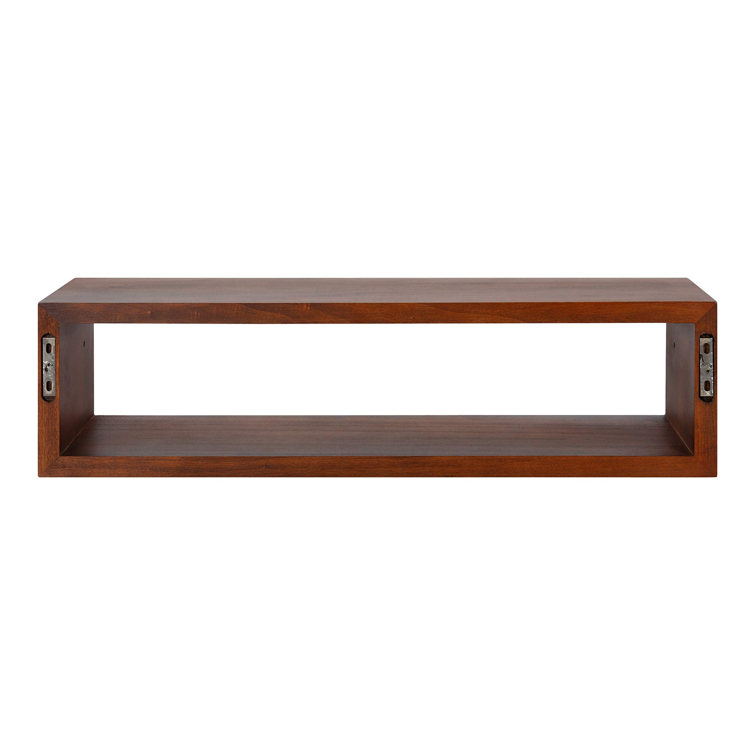 Holt Modern Floating Wood Wall Shelf, 30 x 8, Walnut Brown, Chic Rectangular