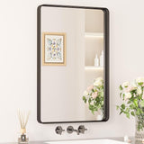 Black Mirrors for Wall, 60” x 36” Large Matte Black Bathroom Mirrors for Over Sink,