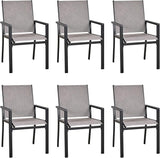 Outdoor Dining Chair Set of 6, Textilene Patio Furniture Chair