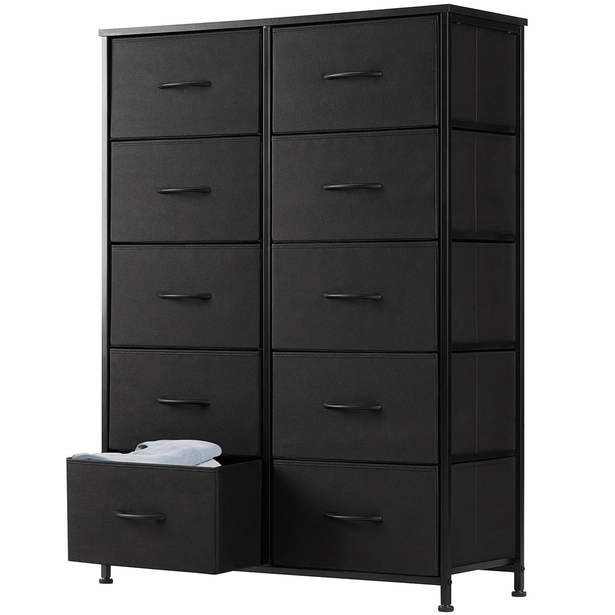 Dresser for Bedroom, Storage Drawers, Fabric Storage Tower with 10 Drawers