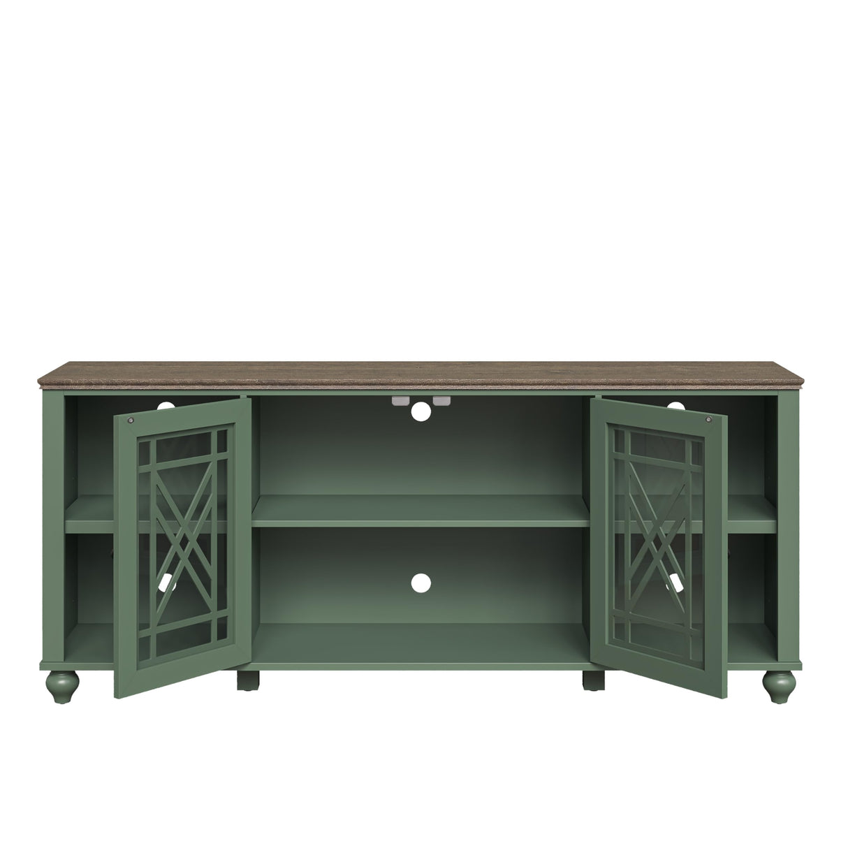 70 Inch TV Stand Entertainment Center with 2 Front Glass Doors and Shelf for TVs up to 80"