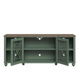 70 Inch TV Stand Entertainment Center with 2 Front Glass Doors and Shelf for TVs up to 80"