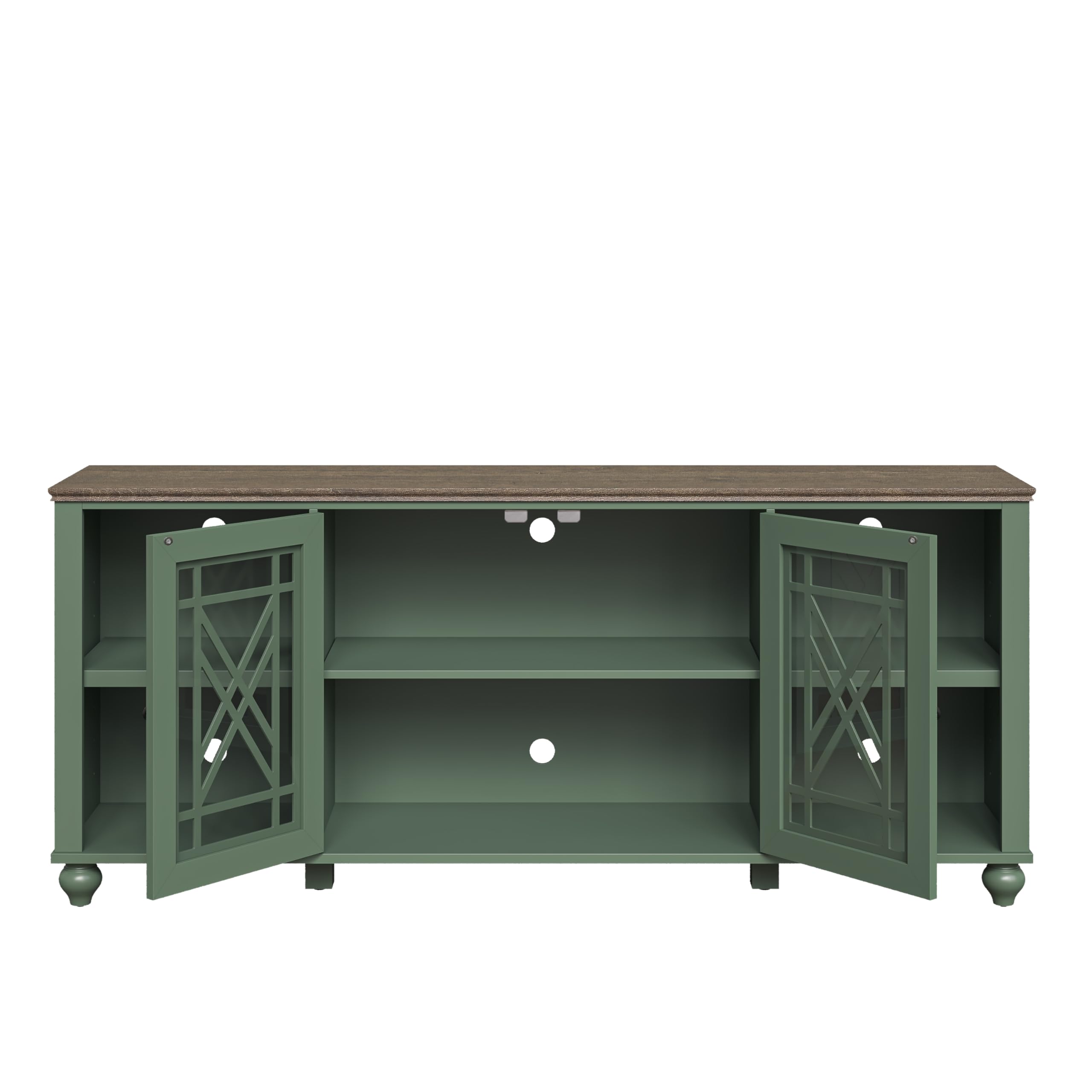 70 Inch TV Stand Entertainment Center with 2 Front Glass Doors and Shelf for TVs up to 80"