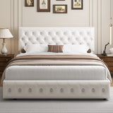 Queen Bed Frame with Storage and Adjustable Headboard, Bed Frame with 4 Drawers