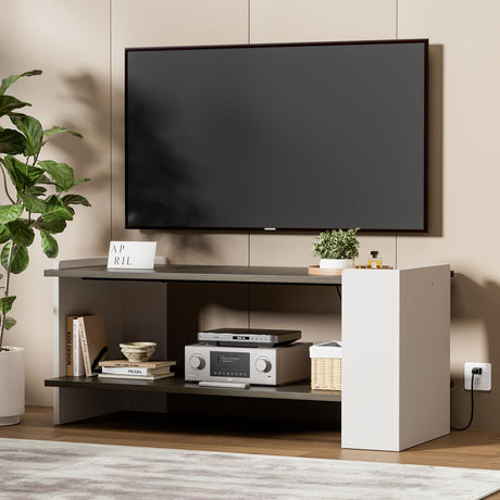 Coffee Table with Storage Shelf, Rectangle Wood Center Table, Modern Simple Coffee