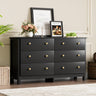 Black Dresser for Bedroom, Modern 6 Drawer Double Dresser for Kids