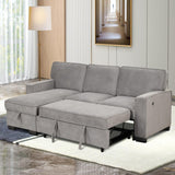 Convertible Sleeper Sofa 3 in 1, Chenille Modern L-Shaped Couches for