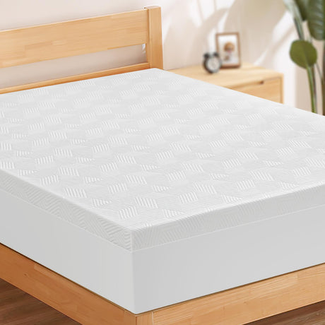 3 Inch Gel Memory Foam Mattress Topper Queen Size, High Density Memory Foam Mattress Pad Cover