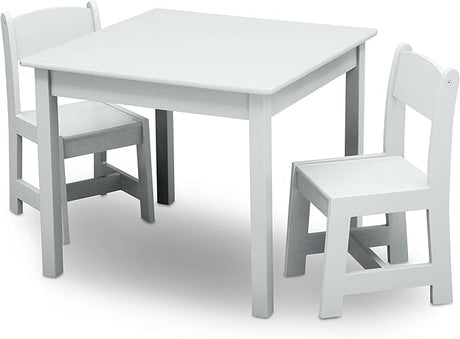 MySize Kids Wood Table and Chair Set (2 Chairs Included), Deep Blue