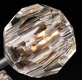 Chandelier Chrome 18-Light Crystal Pendant 43" LED Ceiling Light Pendant, Cut Crystal