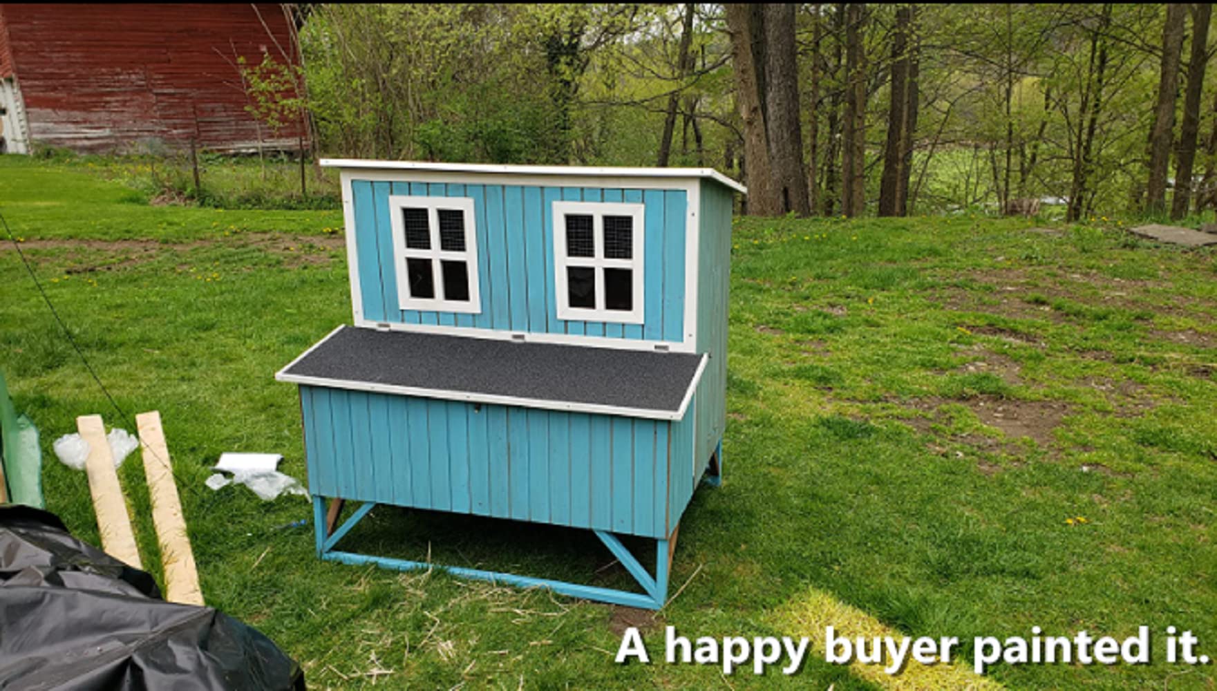 New Large Wood Chicken Coop Backyard Hen House 4-8 Chickens w 4 Nesting Box