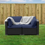 Sectional Furniture Corner Sofa,Low Back All-Weather Wicker Loveseats Outdoor