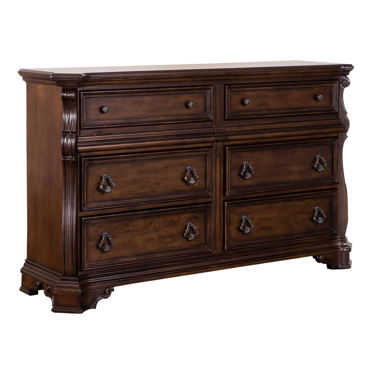 Industries Arbor Place 8 Drawer Double Dresser, 68" x 19" x 40", Brownstone Finish