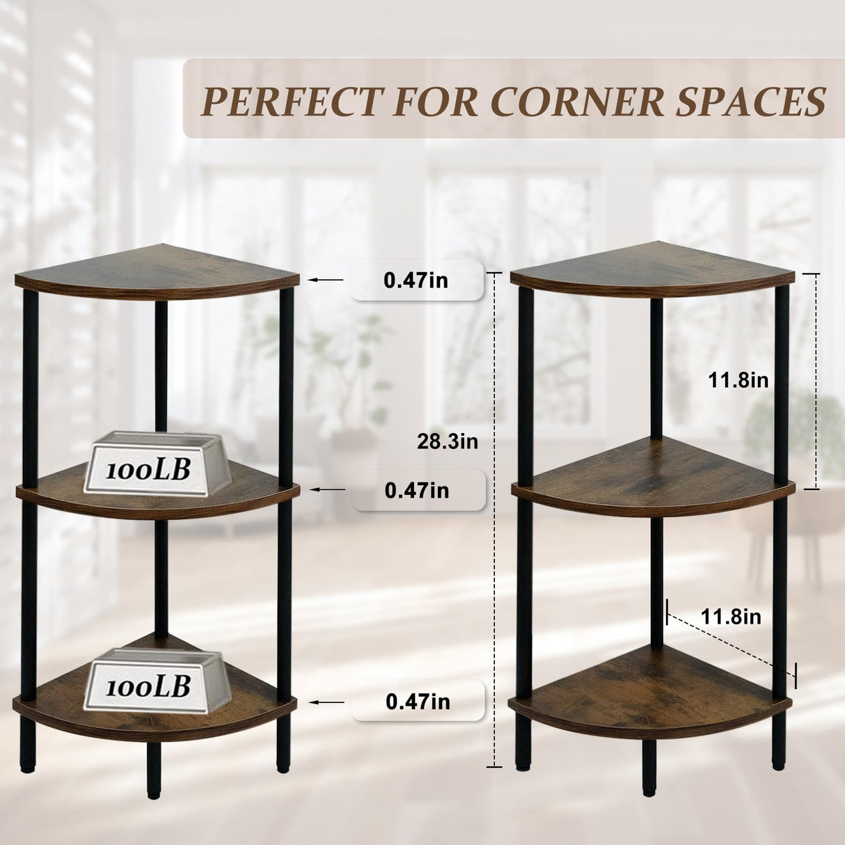 Rustic Industrial Corner Shelf