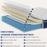 Upgrade Strengthen - 14 Inch Firm Hybrid King Mattress in a Box