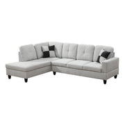 Reversible Chaise Flannel Facing Left 4-seat Sectional Living Room