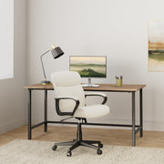 Home Office Desk Chair with Armrests, Adjustable Height, Lumbar Support - PU Leather