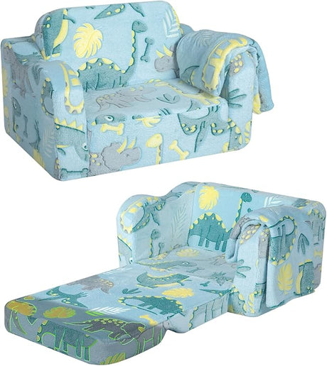 Folding Toddler Chair, Glow-in-The-Dark Soft Plush Kids Fold-Out Couch Sofa