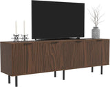 Mid Century Modern TV Stand for 80 Inch TV, Entertainment Center with 4 Large Drawers