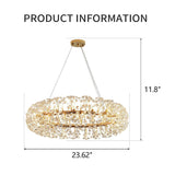 Modern Crystal Chandelier Round Chandelier Light Fixture Gold Sputnik