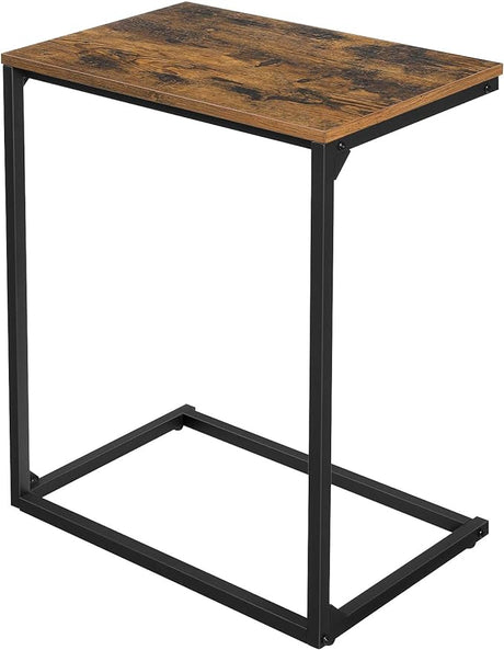 C Shape End Table, Small Coffee Table For Couch Or Sofa, Industrial Side Table In Living Room,