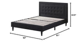 Athena II Premiere Classics Upholstered Linen Cloth Platform Bed II Button Tufted II 43.5"