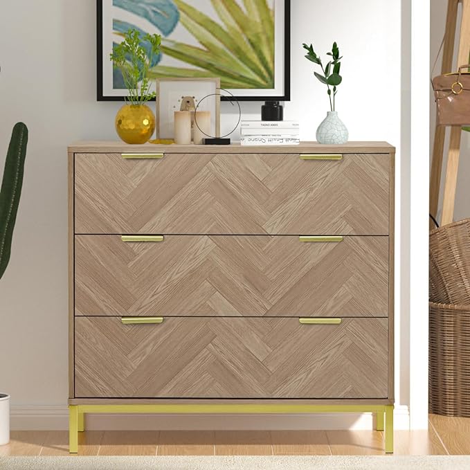 White Dresser for Bedroom, 3 Drawer Dresser with Spacious Storage Modern