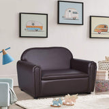 Couch, 2 in 1 Double Seat Children's Sofa w/Under Seat Storage, PU Leather Surface,