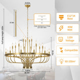 24 Light, Farmhouse Chandelier for Dining Room, Large Chandeliers for High Ceilings,