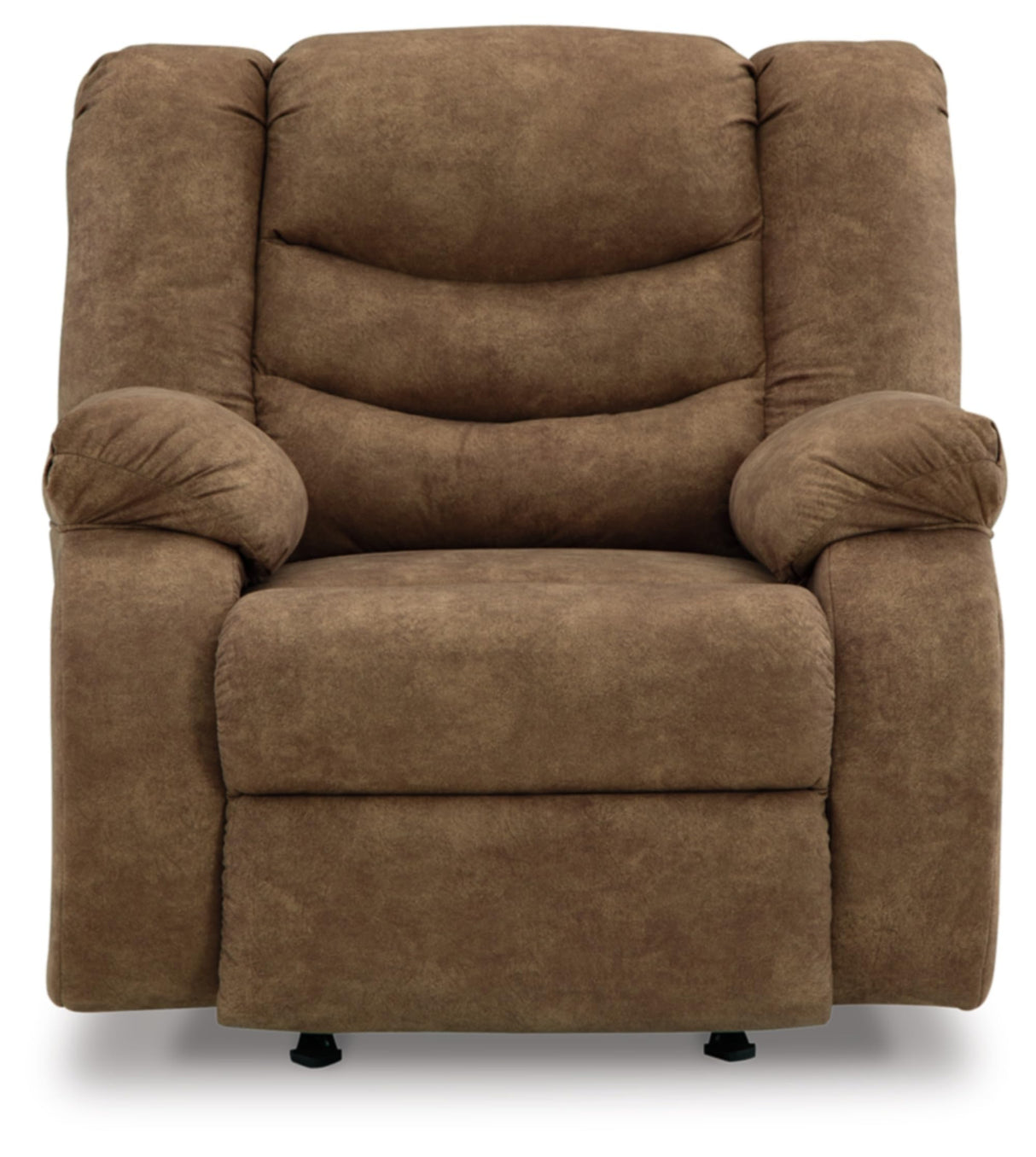 Partymate Contemporary Faux Leather Manual Rocker Recliner, Dark Brown