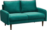 Loveseat Mid-Century Modern Sofa Tufted Couch with Wooden Legs for Living Room - Ginger