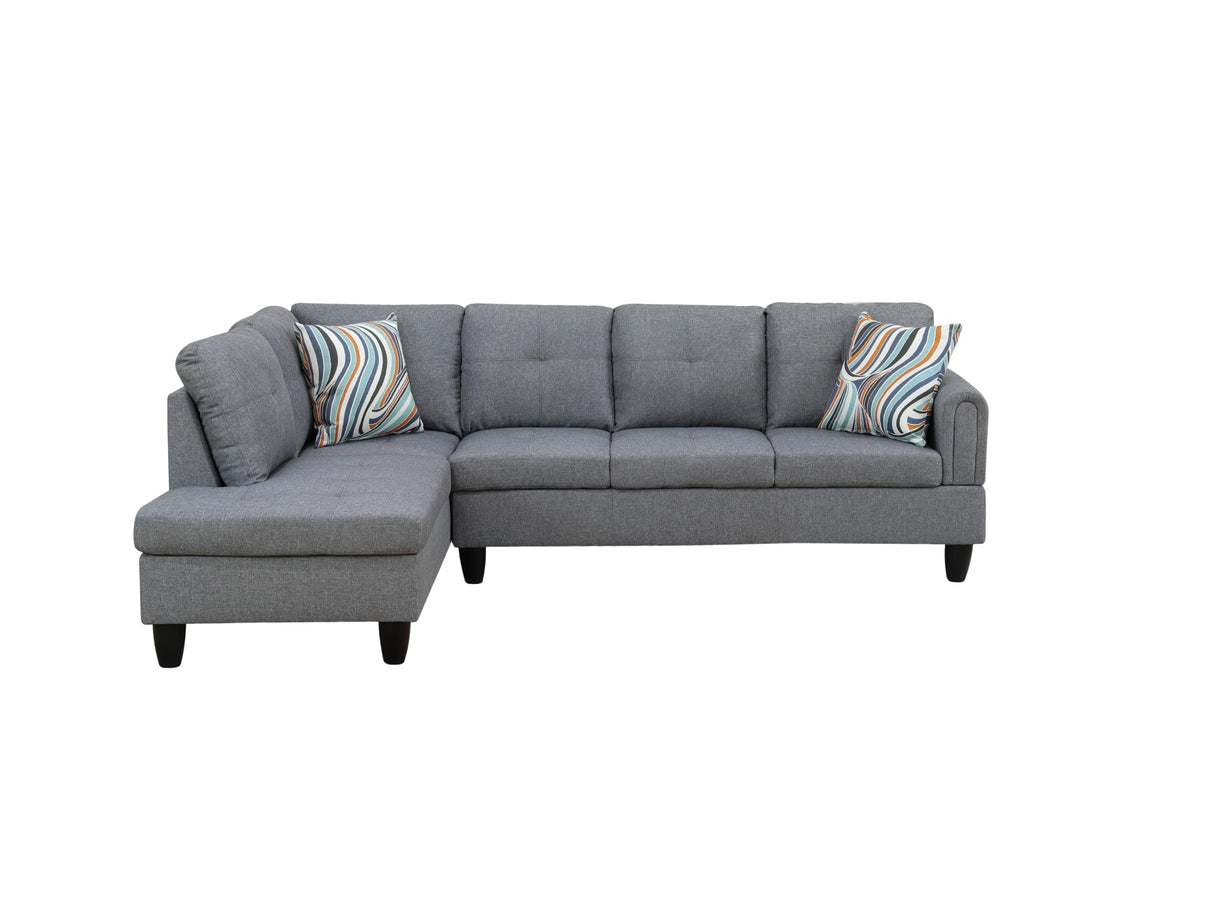 MZX-Niki-SF-00043-LWJ Sofas & Couches, Left Chaise, Grey-Linen