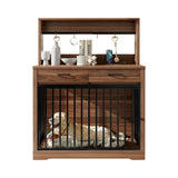 Modern Dog Crate Furniture with Charging Station - 38 Inch