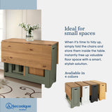 Santos Butterfly Dining Set - 5 Piece Folding Table with 4 Nesting Chairs