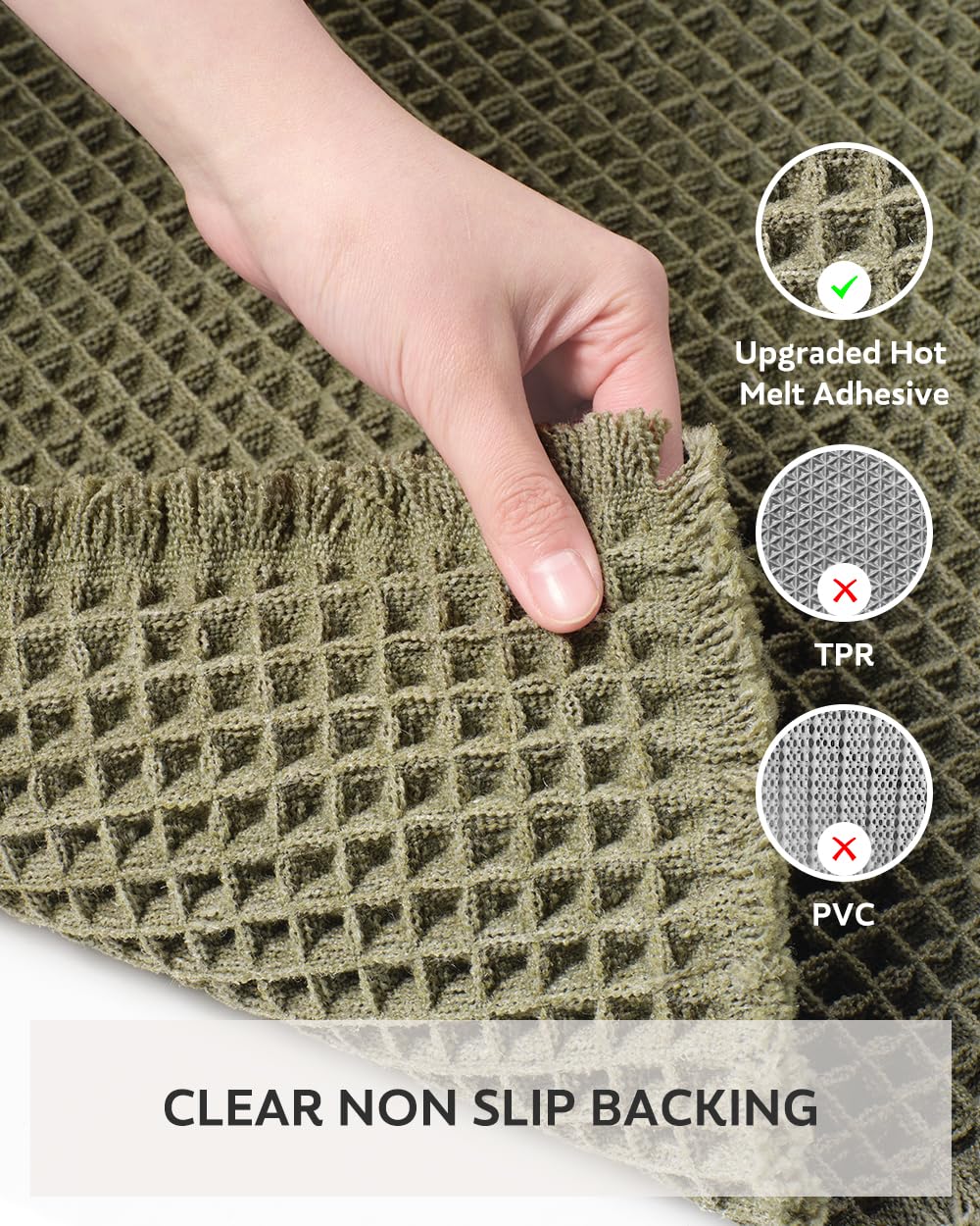 Waffle Bath Mat Rug, Super Absorbent Non Slip Bath Mats for Bathroom Mat