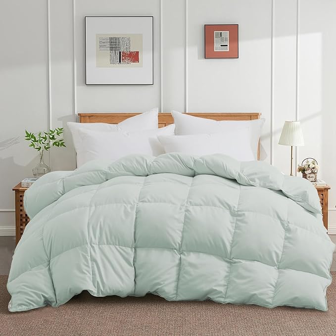 King Size Down Comforter - All Season Ultra Soft Goose Down & Feather Fiber Fill