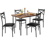 5-Piece Dining Table Set for Home Kitchen Small Space Breakfast Nook, 4 Faux Leather