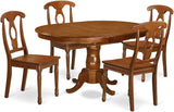 PONA7-SBR-C 7 Piece Modern Dining Table Set Consist of an Oval Wooden