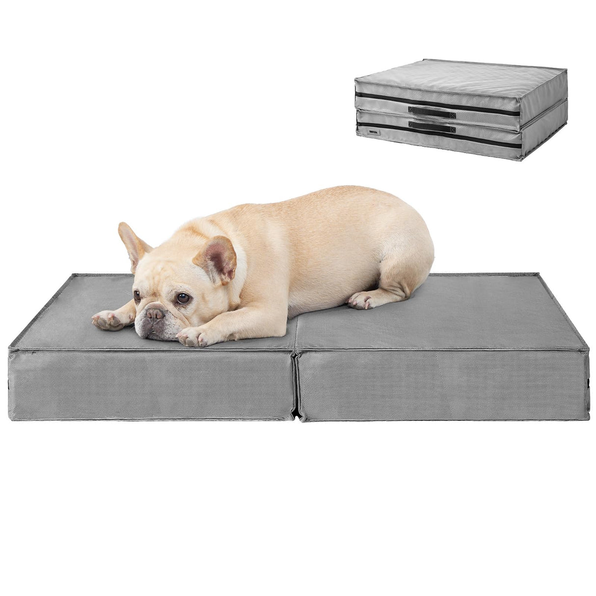 Foldable Waterproof Dog Beds for Medium Dogs - Outdoor Orthopedic Dog Bed with Washable Removable Cover,